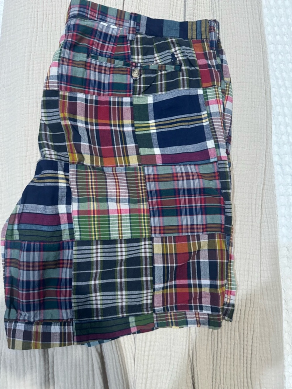 Ralph Lauren Multicolor Plaid Patchwork Cotton Shorts - Picture 3 of 4